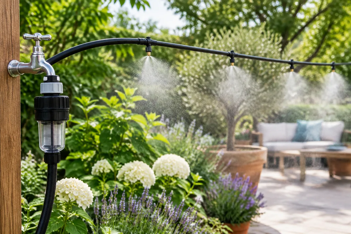 Quel débit d’eau choisir pour un brumisateur de jardin selon la pression disponible ?